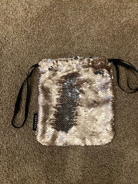 Sephora Rose-Gold and Black Sequin Drawstring Pouch